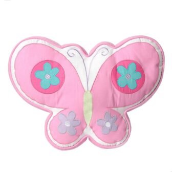 Multi-Colored Cotton Floral Butterfly Bloom Tulip Daisy Embroidery 18 in. x 14...