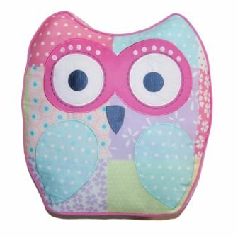 Multi-Color Patchwork Owl Bird Owlet Hoot Pink Cotton 14"x13"x3" inches Embroidered Novelty...