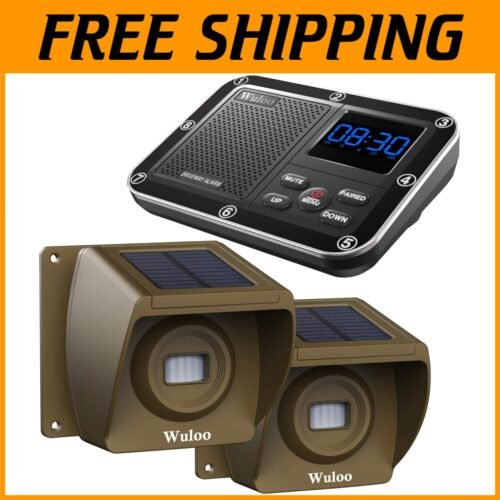 Multi-Functional Solar Driveway Alarm System with Clock & 30ft Sensitivity Range