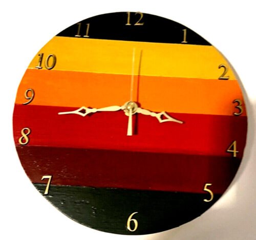 Multi Colored 9” Wall Clock Hand Made