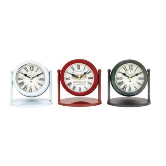 Multi Colored Metal Analog Clock (Set of 3)