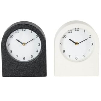 Multi Colored Wood Textured Clock with Gold Accents (Set of 2)