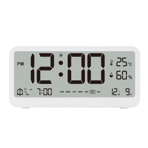 Multifunctional Digital LED Temperature Humidity Dual Alarms Modes Clock K7Q7