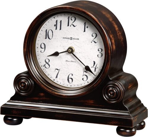 Murray Mantel Clock 635-150 – Vintage Worn Balck Finish with Brown Undertones, A