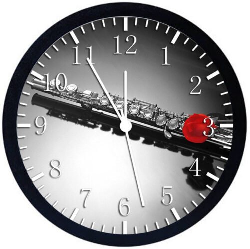 Musical Instrument Black Frame Wall Clock Nice For Decor or Gifts W186