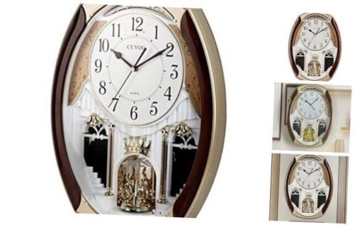 Musical Motion Chime Wall Clock with Rotating Pendulum, Decorative Wall Clock,