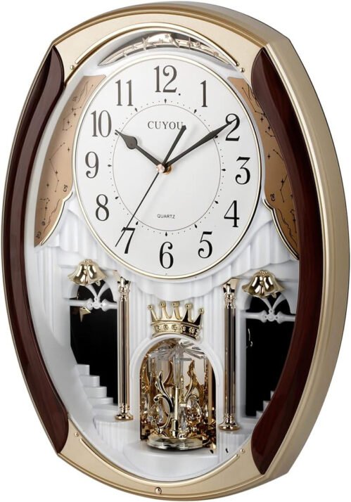 Musical Motion Chime Wall Clock with Rotating Pendulum, Decorative Wall Clock, 1