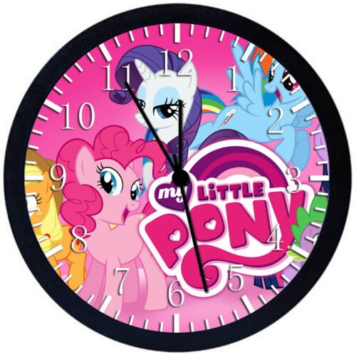 My Little Pony Black Frame Wall Clock Nice For Decor or Gifts E379