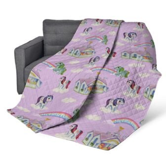 My Little Pony Vintage Pony Party Quilted Throw Blanket 60 x 80...