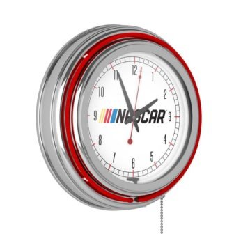 NASCAR Red Logo Lighted Analog Neon Clock