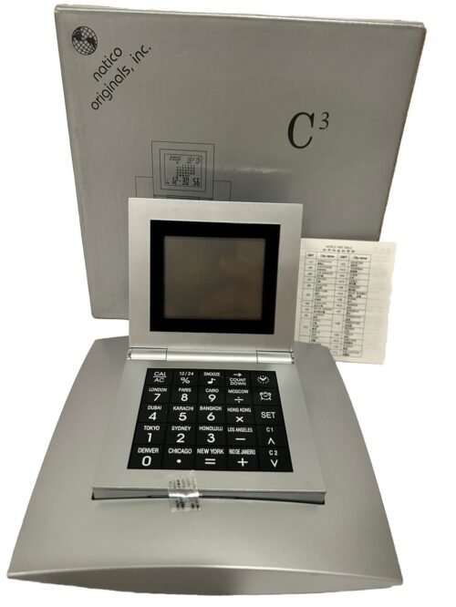 Natico C3 World Time,Clock,Calculator, Alarm,Currency Converter, 200yr Calendar