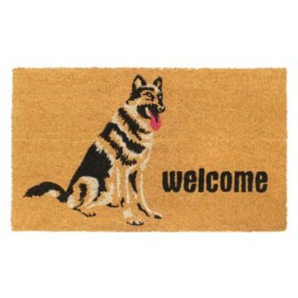 Natural 18 in. x 30 in. German Shepherd Coir Door Mat