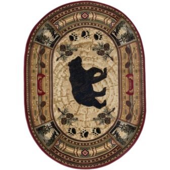 Nature Lodge Brown 5 ft. x 8ft. Oval Indoor Area Rug