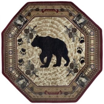 Nature Lodge Brown 6OCT Octagon ft. Indoor Area Rug