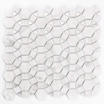 Nature White and Gray 12 in. x 12 in. Cobblestone Wood Look...