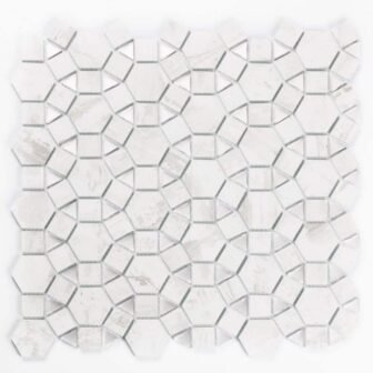 Nature White & Gray 12 in. x 12 in. Cobblestone Wood Look...
