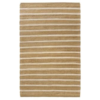 Nautical Coastal Striped Hand-Woven Indoor Ivory 7 ft. 9 in. x 9...