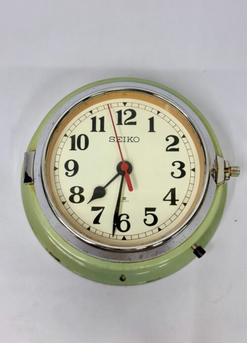 Nautical Decor Old Iron Vintage Seiko Electric Ship Wall Clock Made in Japan