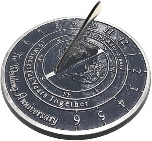 NauticalMart Tin Wedding (10 Years) Sundial for Home and Garden Decor
