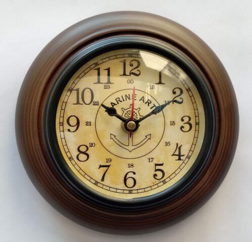 Nautical Vintage American Elgin Look Collectible Antique 6" Brass wall clock