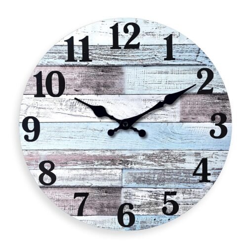 Nautical Wood Clock 20 Inch Round Large Wall Clocks for Living Room Decor Far...