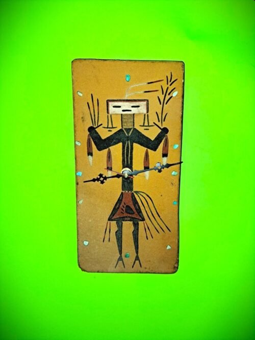 Navajo ‘Holy Man’ Sand Painted Quartz Wall Clock