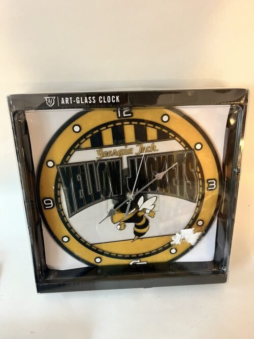 NCAA Georgia Tech Yellow Jackets Art Glass Clock