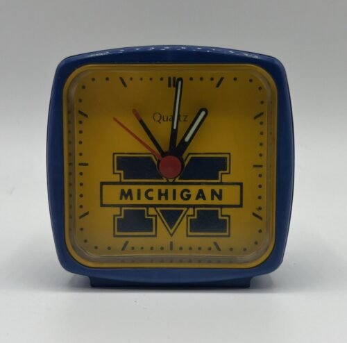 NCAA UNIVERSITY OF MICHIGAN MINI TRAVEL ALARM CLOCK MICHIGAN WOLVERINES- Tested