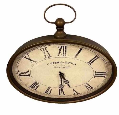 Needs Repair- Oval French Wall Clock Vintage Style, Galerie du Gaston