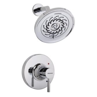 Neo 1-Handle Universal Shower Trim in Polished Chrome with Exhilaration Showerhead (Valve...