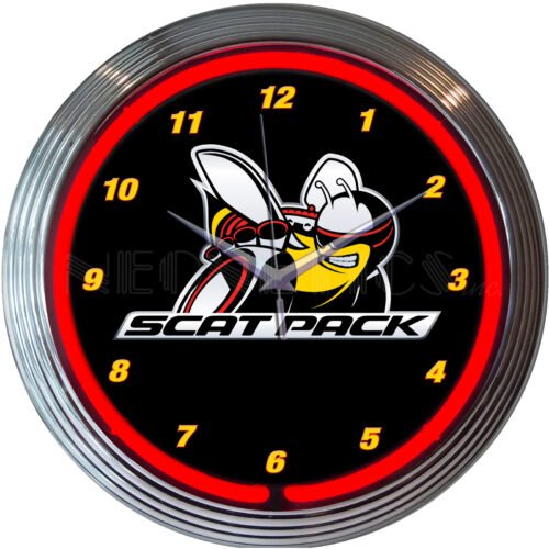 neon clock sign Dodge Scat Pack Scatpack SRT Hellcat Charger Challenger Superbee