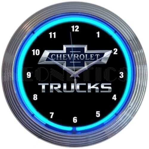 Neonetics 15" "Chevrolet Trucks" Wall Mount Light Up Neon Clock Sign