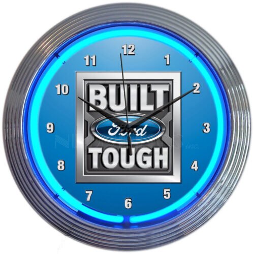 Neonetics 8FRBFT Licensed Built Ford Tough OLP Sign 15 Inches Neon Clock
