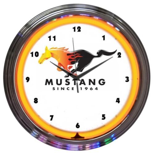 Neonetics 8MUST2 Ford Mustang Since 1964 Orange 15 Inches Neon Clock