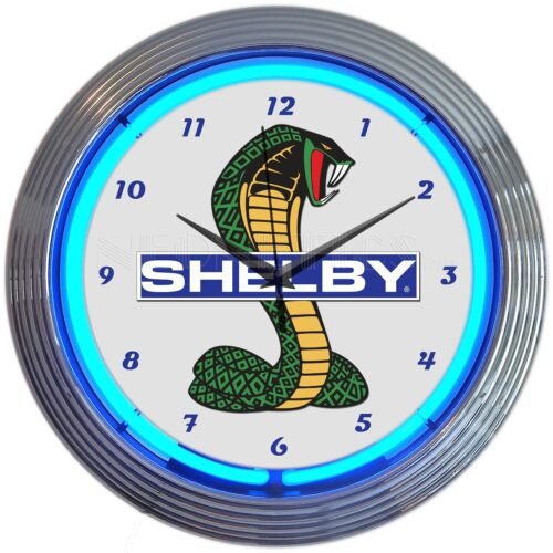 Neonetics 8SHLBY Shelby Cobra Ford Olp Mustang Car Garage Car Dealer Neon Clock