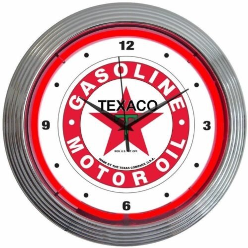 Neonetics 8TXOIL Texaco Gasoline Motor Oil 15 Inches Neon Clock
