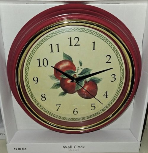 New - Apple Wall Clock (Apple Theme Kitchen Decorations) FAST SHIP. NWT!