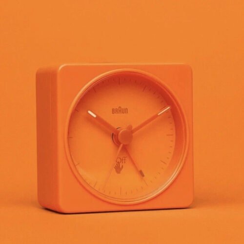 NEW-Off-White x Braun Limited Edition Travel Analogue Alarm Clock - Orange