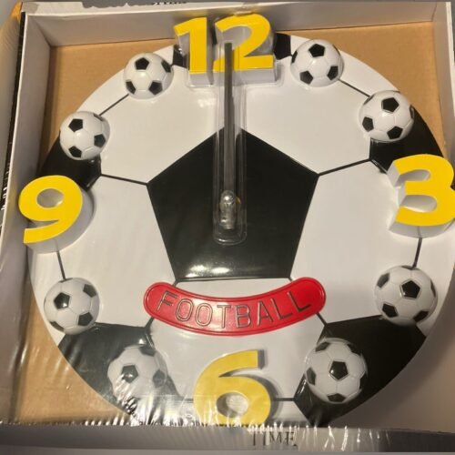 NEW 12" FOOTBALL (SOCCER) WALL CLOCK Model 6677