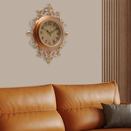 NEW 16inch Large Wall Clock Silent Modern Decorative Brown Wall Clocks