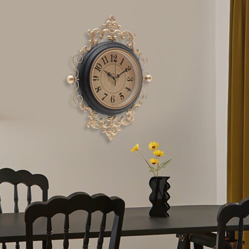 NEW 16inch Large Wall Clock, Silent Vintage Decorative Brown Wall Clocks