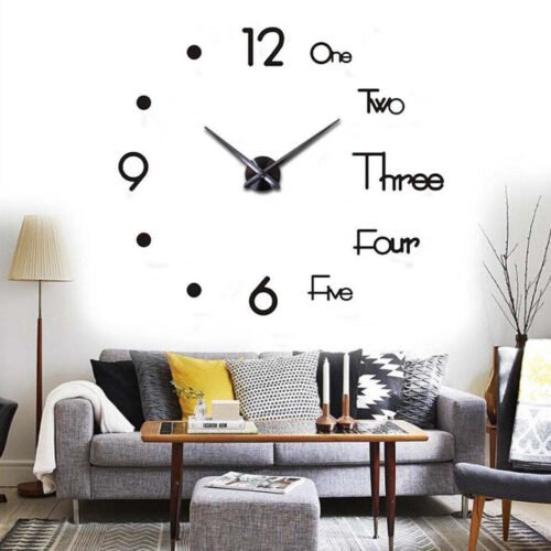 NEW 2024 Large 3D DIY Wall Clock Frameless Mute Mirror Wall Clock