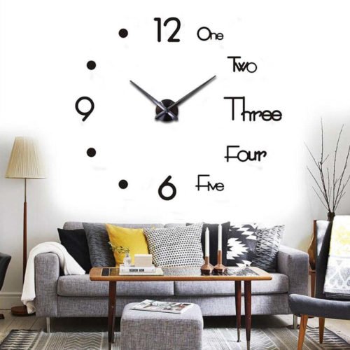 NEW 2024 Large 3D DIY Wall Clock Frameless Mute Mirror Wall Clock