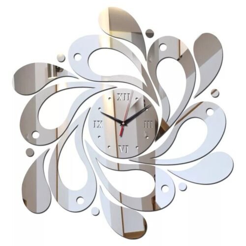 New 3D Mirror Surface Large Wall Clock Modern DIY Sticker Office Home Shop Art D