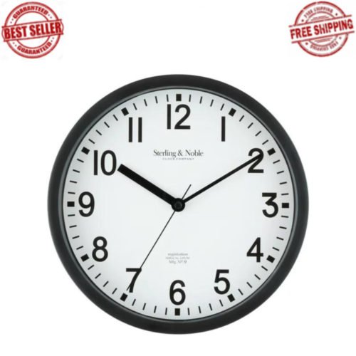 NEW 8.78" Basic Indoor Analog Round Modern Wall Clock, Black (FAST SHIPPING)