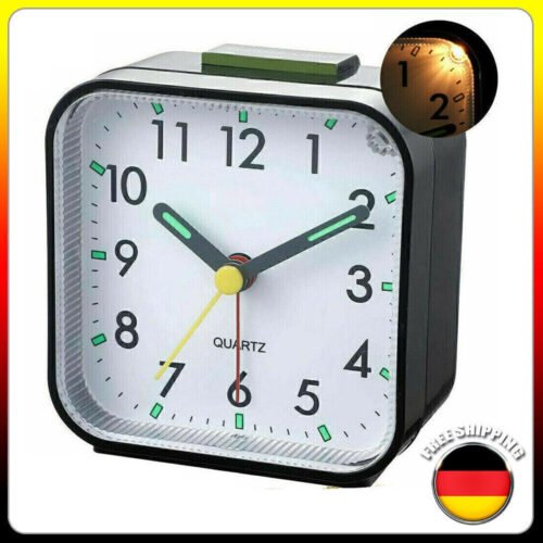 New analogue quartz alarm clock quietly without ticking with light night light t