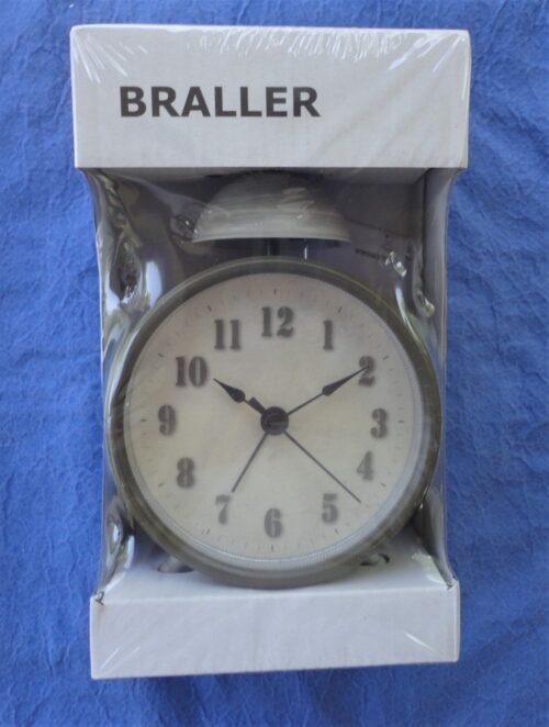 New Box IKEA Retro Braller Brass Color Alarm Clock AA Battery 403.128.63 CB 20