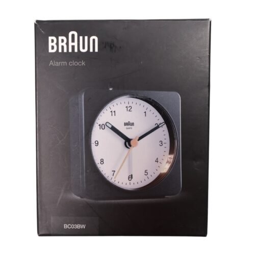 NEW Braun Alarm Clock BC03BW Quartz Precision Quiet Crescendo Snooze Illuminated