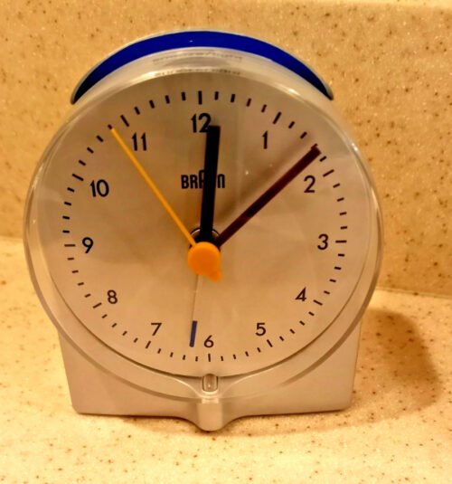 New Braun Quartz Advance AB25 Travel Alarm Clock - Vintage 1980's Design