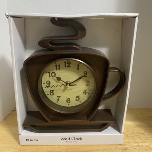 NEW Coffee Cappuccino Wall Clock - Battery Operated;